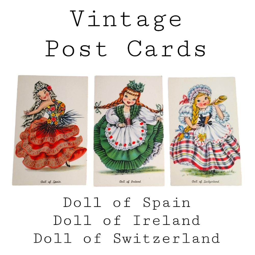 Set of Vintage Dolls of Many Lands Postcards